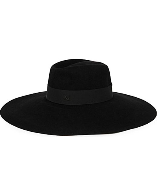 Maison Michel Black Fara Wide-brimmed Felt Fedora Hat