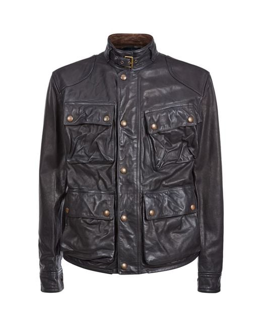 Polo Ralph Lauren Black Southbury Leather Biker Jacket for men
