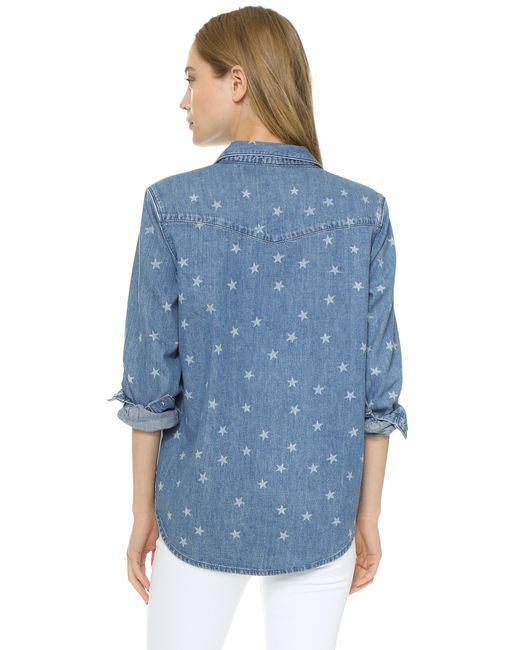 Zoe Karssen Star Chambray Buttondown Shirt - Denim Blue | Lyst