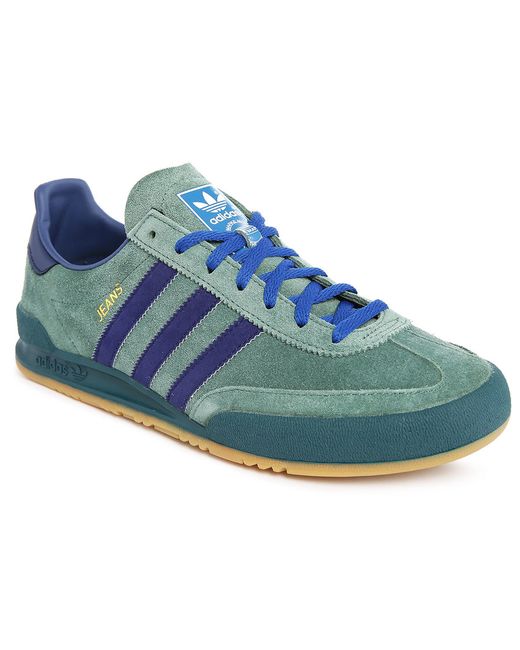 Adidas originals Jeans Mkii Green/navy Suede Trainers in Green for Men ...