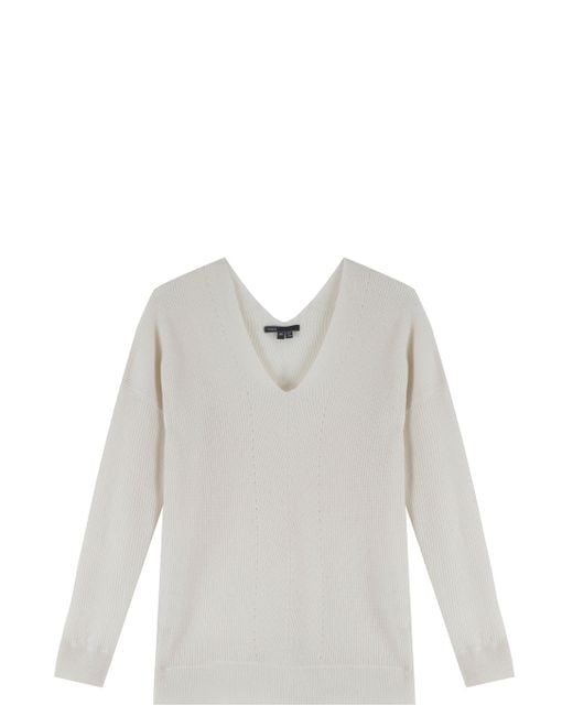 Vince Cashmere Knit Sweater in White Lyst