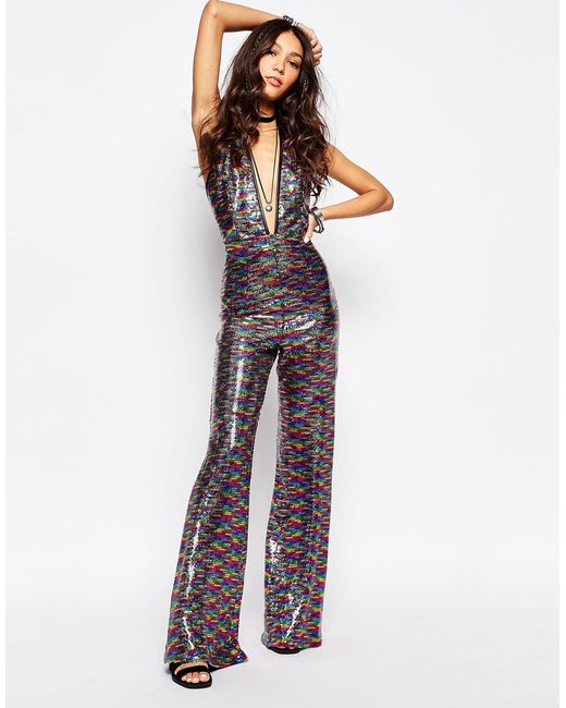 Rainbow sequin jumpsuit 8 | Sequin jumpsuit, Black backless jumpsuits, Tube  top jumpsuit