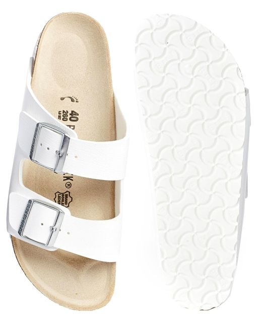 birkenstock arizona flat sandals in white