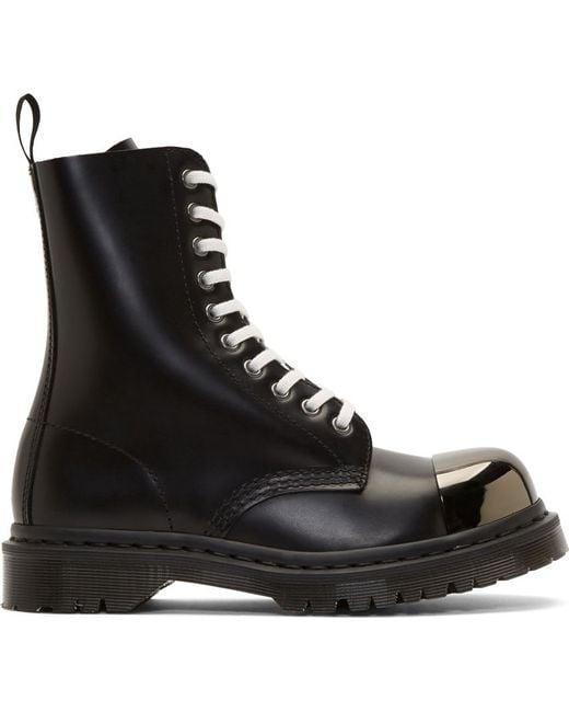 Dr. Martens Black Leather Steel Toe Grasp Boots for men