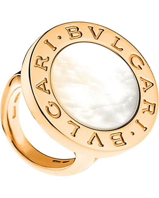 BVLGARI White - 18ct Pink-gold And Mother-of-pearl Ring