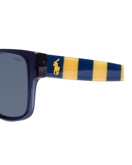 Polo Ralph Lauren Blue Striped Arm Sunglasses