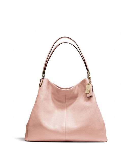 COACH Pink Madison Phoebe Shoulder Bag in Leather