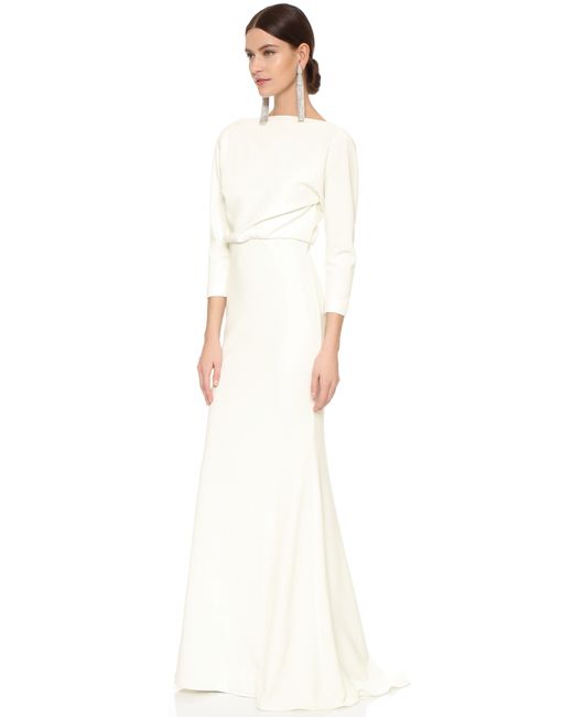 Badgley Mischka It Dress Micro Rib Gown in White | Lyst