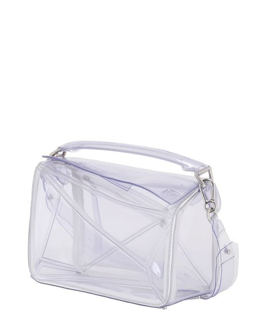 Loewe Puzzle Transparent Pvc Top Handle Bag | Lyst