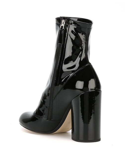Marc Jacobs Black Patent-Leather Ankle Boots