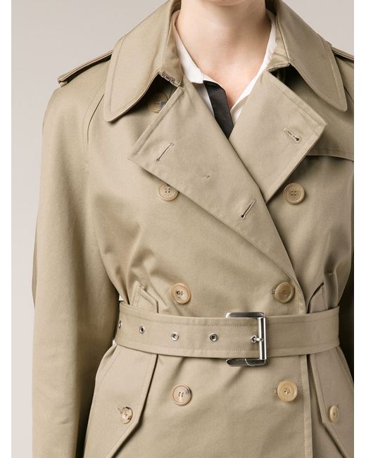 Michael Kors Short Trench Coat in Brown | Lyst