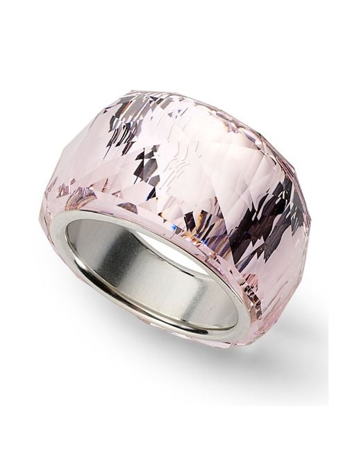 SWAROVSKI gold-plated ring with pink-red crystal – Find Vintage Beauty