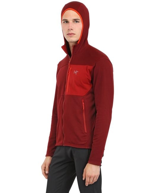Arc'teryx Red Fortrez Hoody Stretch Fleece Sweatshirt for men