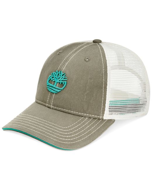 Timberland Green Cotton Twill Trucker Hat for men