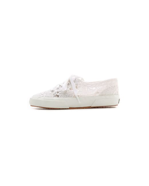 Superga White Lace Sneakers 