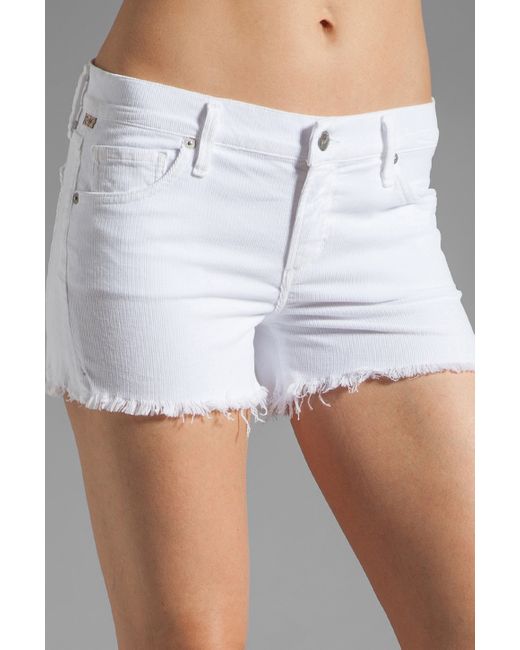 Citizens of Humanity White Ava Cut Off Shorts