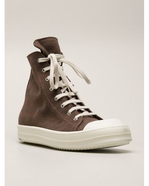 DRKSHDW by Rick Owens Brown 'Ramones' High Top Trainers for men