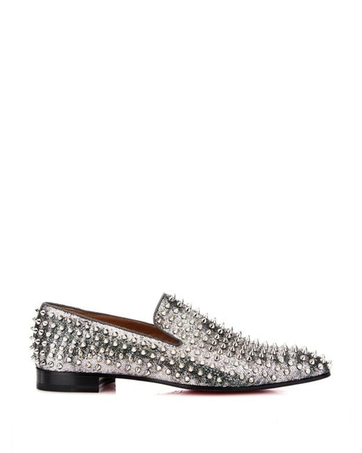 Christian Louboutin Dandelion Spikes Suede Loafers