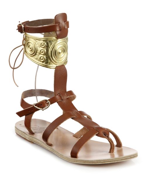 Ancient Greek Sandals Ilias Lalaounis Rhodes Leather Gladiator Sandals in  Brown | Lyst