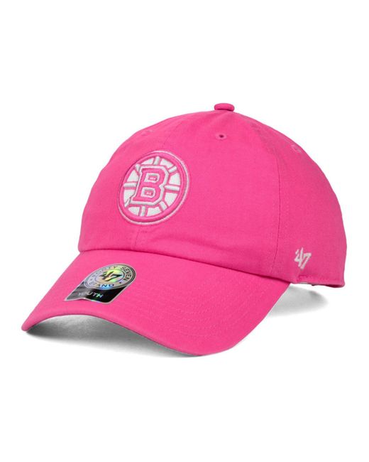 47 Brand Pink Girls' Boston Bruins Clean Up Cap