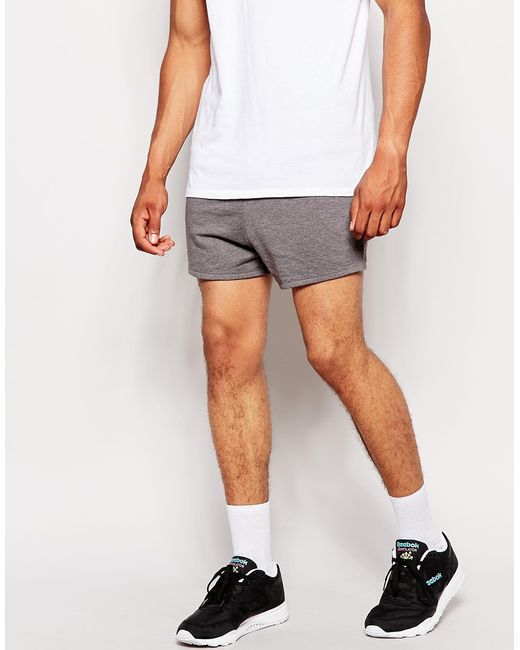 ASOS Gray Jersey Shorts In Extreme Short Length for men