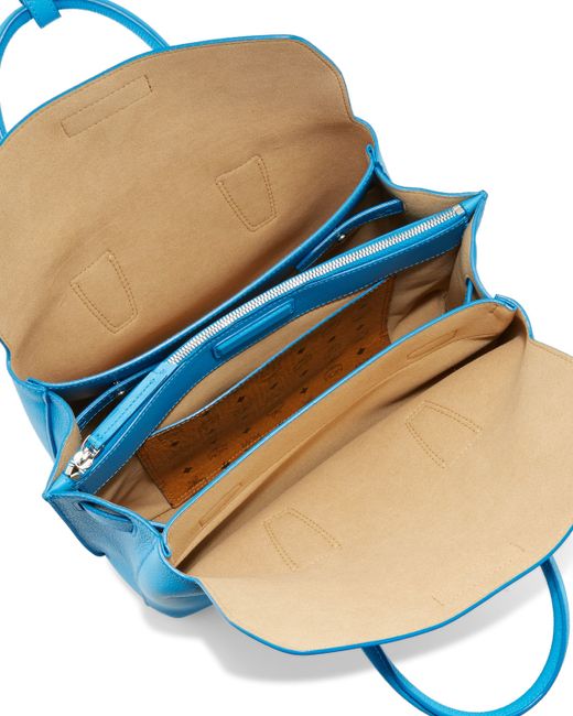Mcm Milla Medium Leather Tote Bag in Blue (TILE BLUE) | Lyst