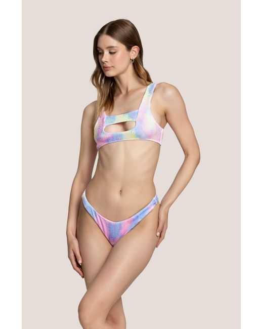 4giveness Multicolor Top Scollato Con Slip V Tie Dye