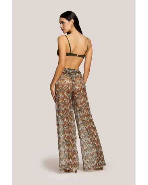 4giveness Natural Pantalone Palazzo Geometrical Net