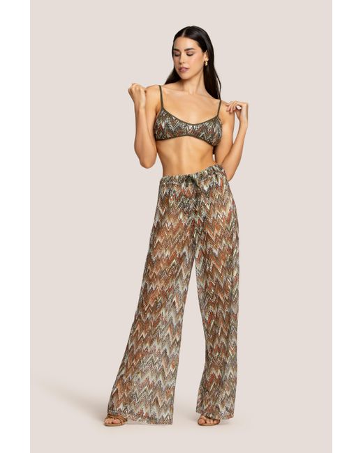 4giveness Natural Pantalone Palazzo Geometrical Net