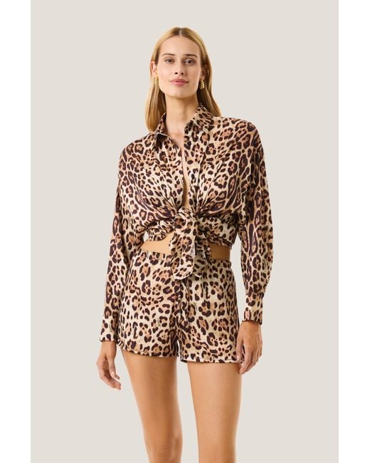 4giveness Multicolor Camicia Crop Leopard Basic