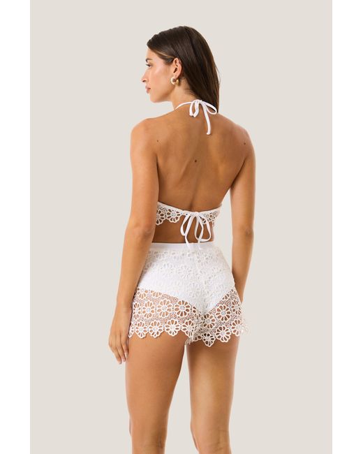 4giveness White Short Macrame' Preppy