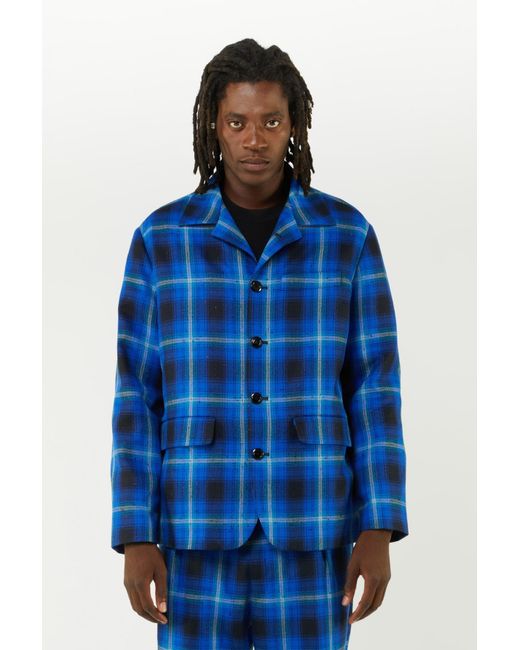 4SDESIGNS Wool Shirt Blazer in Blue for Men - Lyst