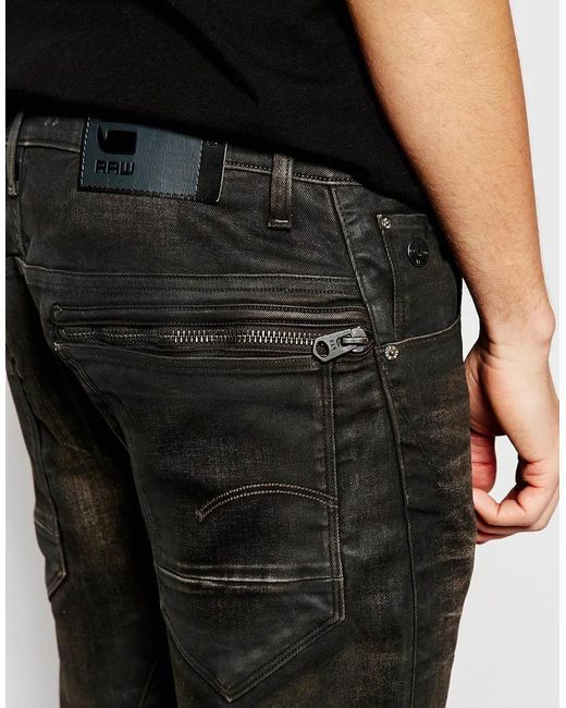 G-Star RAW Denim Jeans Arc Zip 3d Slim Fit Slander Black Superstretch Aged  Cobler for Men | Lyst