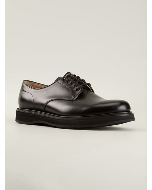Church's Black Rubber Sole Derby Shoes for men