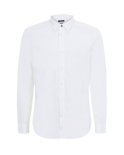 DIESEL White Hidden Button Shirt for men
