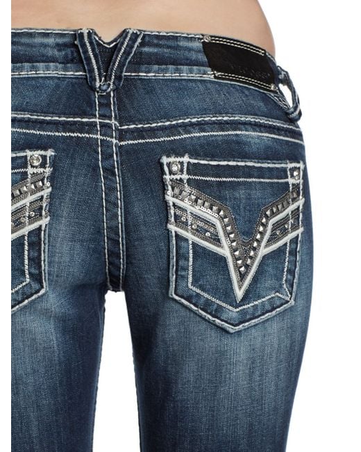 Vigoss Blue Chelsea Sequined Bootcut Jeans