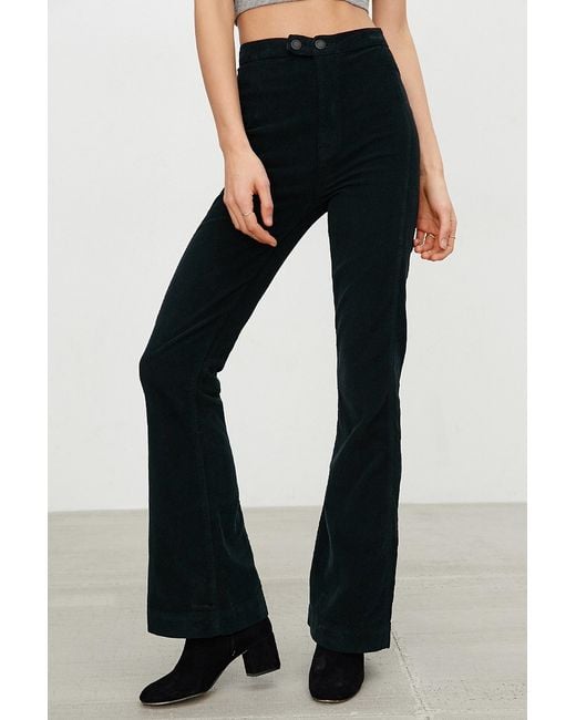 Warehouse corduroy flared trousers in black  ASOS