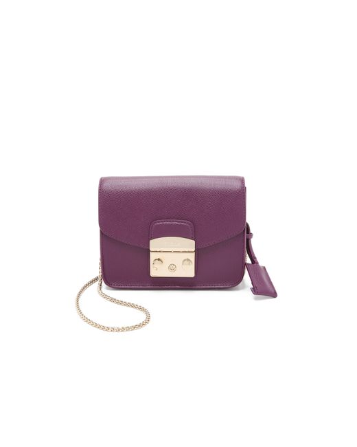 Furla Purple Metropolis Mini Cross Body Bag - Aubergine