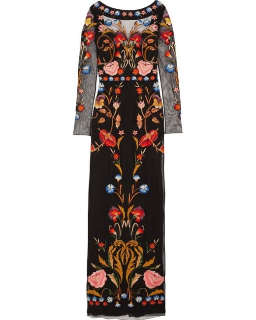 Toledo Floral Embroidered Tulle Gown 
