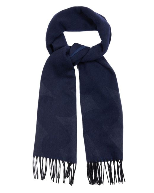 Lanvin Double-Faced Cashmere Scarf in Blue for Men Lyst