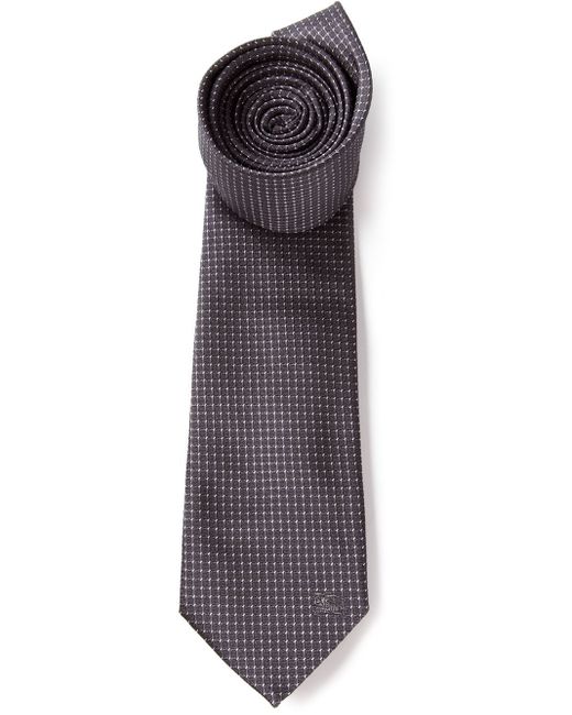 Burberry Gray Textured Silk Tie for men