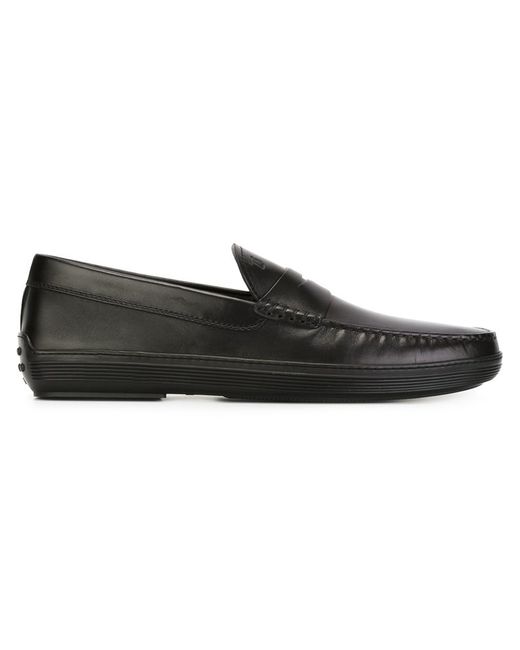 Tod's Rubber Sole Penny Loafers in Black for Men | Lyst