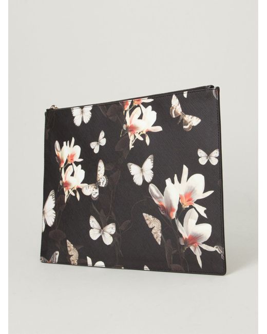 Givenchy Black Butterfly Print Clutch
