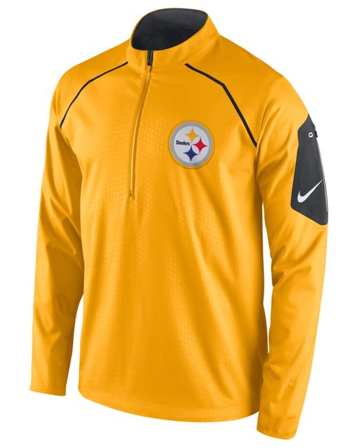 Nike Yellow Men's Pittsburgh Steelers Alpha Fly Rush Quarter-zip Jacket for men