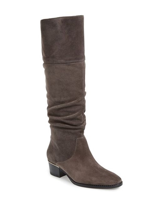 Marc fisher Regan Slouchy Suede Knee-High Boots in Gray (GREY SUEDE) - Save 65% | Lyst