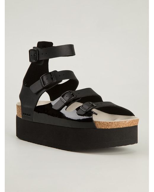 Sacai Platform Sandals in Black | Lyst