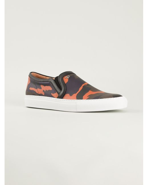 Givenchy Green Camouflage Slip On Sneakers for men