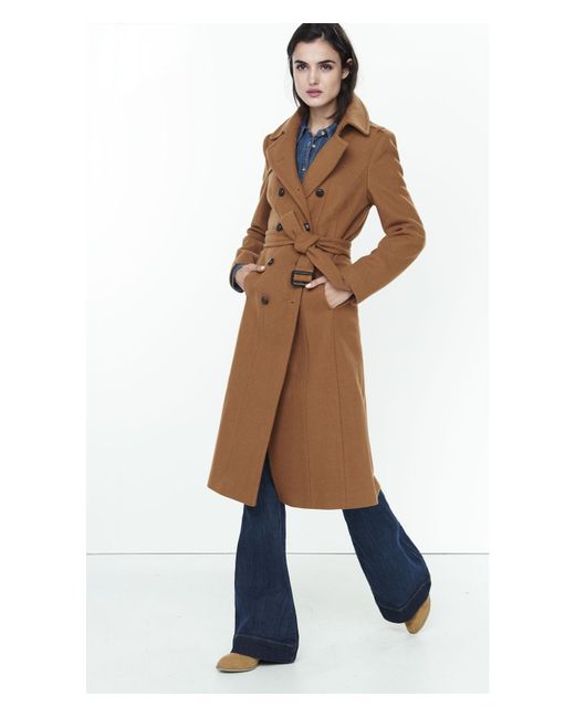 Express Brown Wool Blend Long Trench, Women S Wool Trench Coat Canada