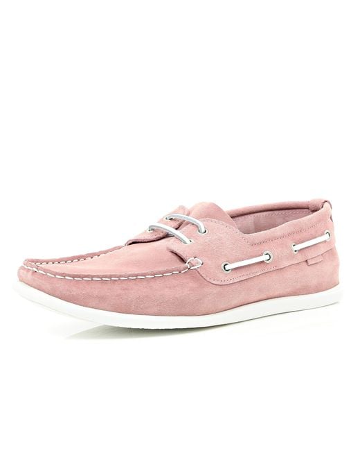 River Island Light Pink Boat Shoes for Men | Lyst UK