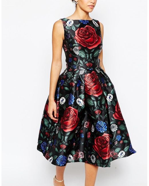 Chi Chi London Prom Midi Dress In All Over Floral Print | Lyst